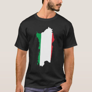 Italiaanse vlag op Sardinië, contouren Sardinië T-shirt