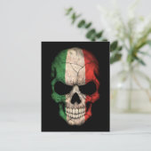 Italiaanse vlag op zwart briefkaart (Staand voorkant)