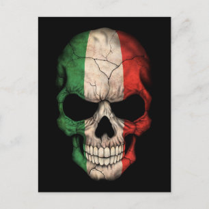 Italiaanse vlag op zwart briefkaart