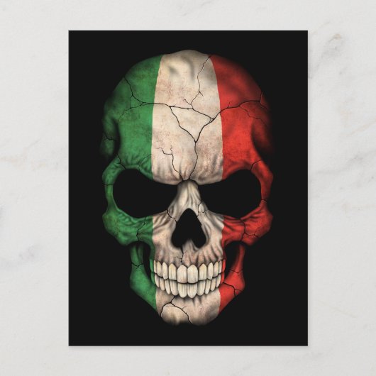Italiaanse vlag op zwart briefkaart (Voorkant)