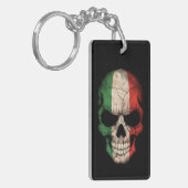 Italiaanse vlag op zwart sleutelhanger (Voorkant Links)