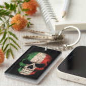 Italiaanse vlag op zwart sleutelhanger (Voorkant Rechts)