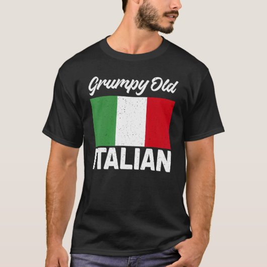 Italiaanse vlag oude Italiaanse opa T-shirt (Voorkant)