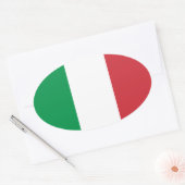 Italiaanse vlag ovale sticker (Envelop)