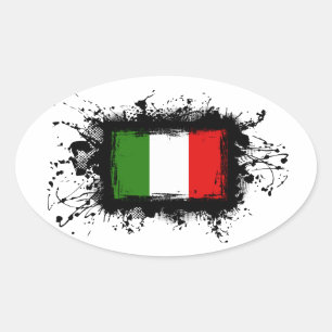 Italiaanse vlag ovale sticker