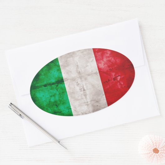 Italiaanse vlag ovale sticker (Envelop)