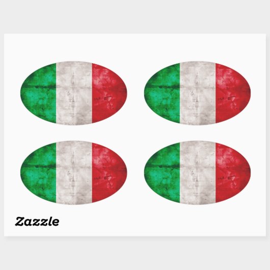 Italiaanse vlag ovale sticker (Vel)