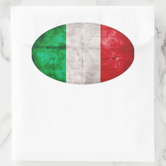 Italiaanse vlag ovale sticker (Tas)