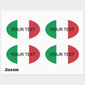 Italiaanse vlag ovale sticker | Vlag van Italië (Vel)