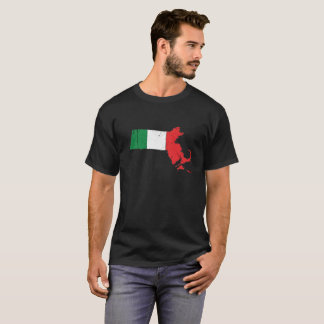 Italiaanse vlag over Massachusetts T-shirt