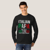 Italiaanse vlag : Papa Happy Fathers Dag gepride I T-shirt (Voorkant volledig)