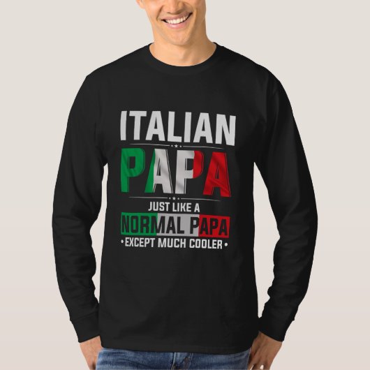 Italiaanse vlag : Papa Happy Fathers Dag gepride I T-shirt (Voorkant)