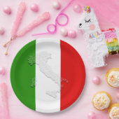 Italiaanse vlag papieren bordje (Feest)