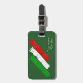 Italiaanse vlag.penseelstreken. naam .text. bagagelabel (Voorkant verticaal)