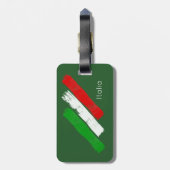 Italiaanse vlag.penseelstreken. naam .text. bagagelabel (Achterkant verticaal)