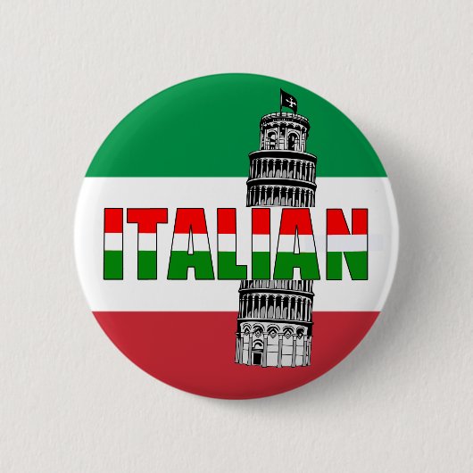 Italiaanse vlag Pisa Ronde Button 5,7 Cm (Voorkant)