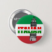 Italiaanse vlag Pisa Ronde Button 5,7 Cm (Voorkant /achterkant)