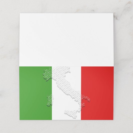 Italiaanse vlag plaatskaartje (Buitenkant ongevouwen)