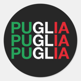 Italiaanse vlag PUGLIA Ronde Sticker
