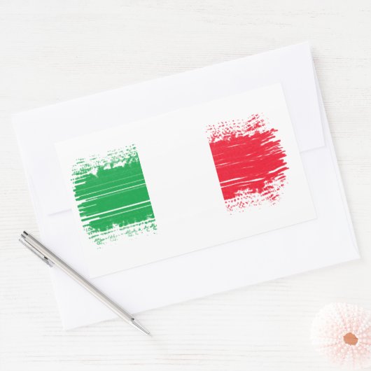 Italiaanse vlag rechthoekige sticker (Envelop)