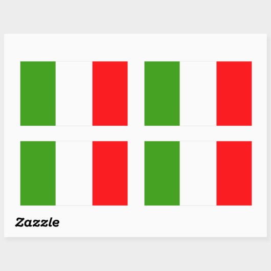 Italiaanse vlag rechthoekige sticker (Vel)