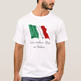 Italiaanse vlag, red een hengst.  Ride een Italiaa T-shirt