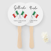 Italiaanse vlag reünie handwaaier (Voorkant en achterkant)