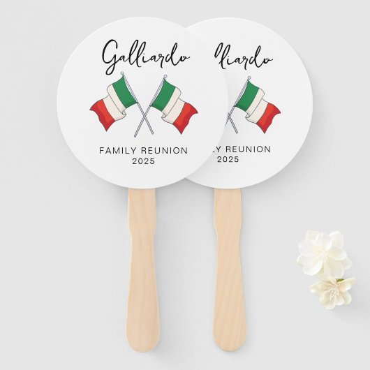 Italiaanse vlag reünie handwaaier (Voorkant en achterkant)