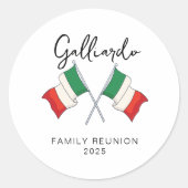 Italiaanse vlag reünie ronde sticker (Voorkant)