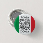 Italiaanse vlag ROMA DOMA Ronde Button 3,2 Cm (Voorkant /achterkant)