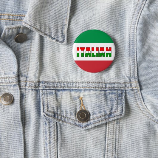 Italiaanse vlag ronde button 5,7 cm (In situ)