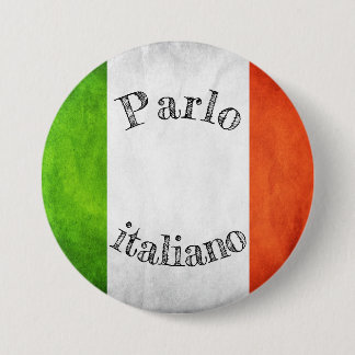 Italiaanse vlag ronde button 7,6 cm