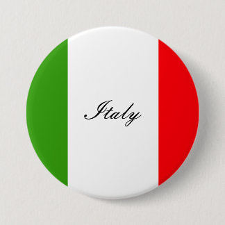 Italiaanse vlag ronde button 7,6 cm