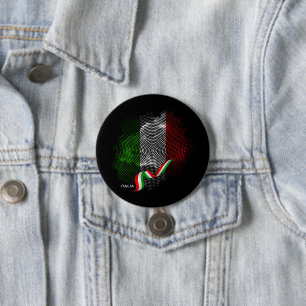 Italiaanse vlag ronde button 7,6 cm