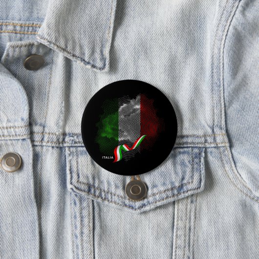 Italiaanse vlag ronde button 7,6 cm (In situ)