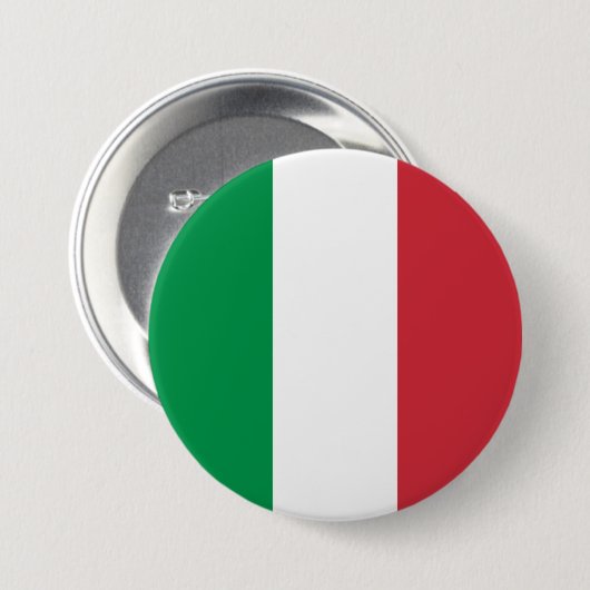 Italiaanse vlag ronde button 7,6 cm (Voorkant /achterkant)