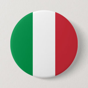 Italiaanse vlag ronde button 7,6 cm