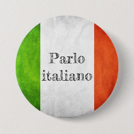 Italiaanse vlag ronde button 7,6 cm