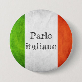 Italiaanse vlag ronde button 7,6 cm