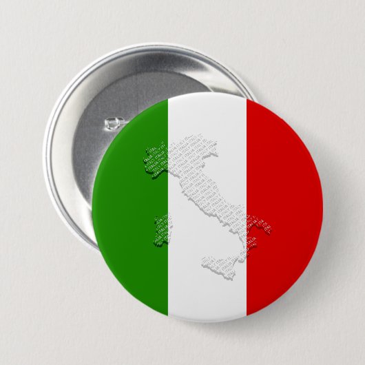 Italiaanse vlag ronde button 7,6 cm (Voorkant /achterkant)