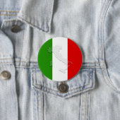 Italiaanse vlag ronde button 7,6 cm (In situ)