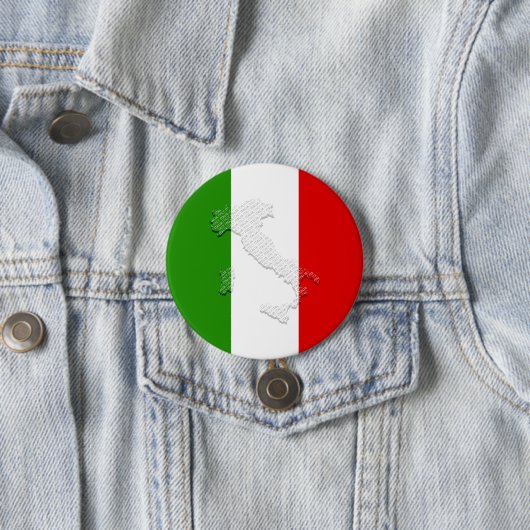 Italiaanse vlag ronde button 7,6 cm (In situ)