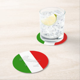 Italiaanse vlag ronde kartonnen onderzetter