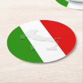 Italiaanse vlag ronde kartonnen onderzetter (Gebogen)