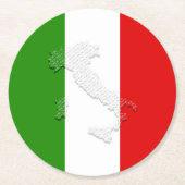 Italiaanse vlag ronde kartonnen onderzetter (Voorkant)