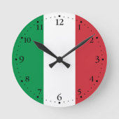 Italiaanse vlag ronde klok (Voorkant)