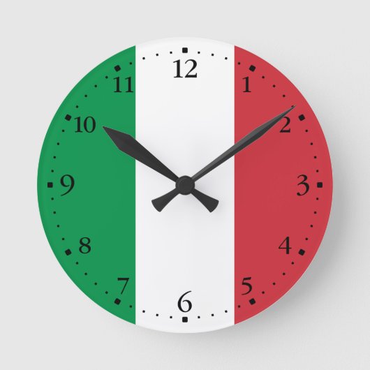 Italiaanse vlag ronde klok (Voorkant)