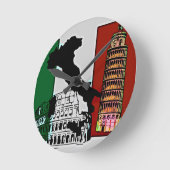 Italiaanse vlag ronde klok (Hoek)