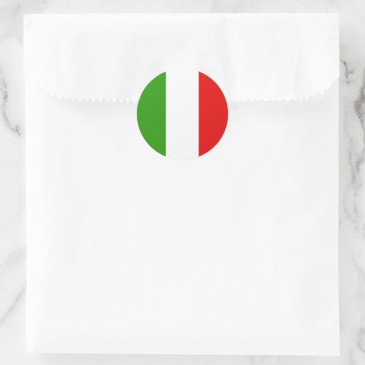 Italiaanse vlag ronde sticker (Tas)