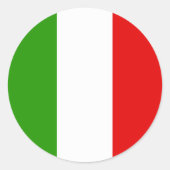 Italiaanse vlag ronde sticker (Voorkant)
